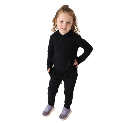 Black Kids Hooded Tracksuit