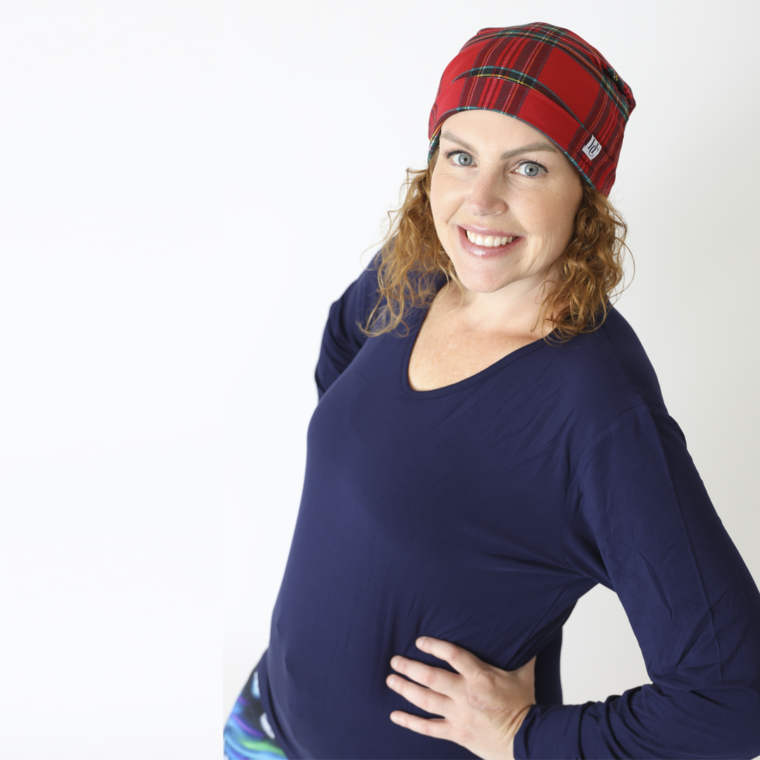 Hanlyn Holiday Plaid Slouchy Beanie