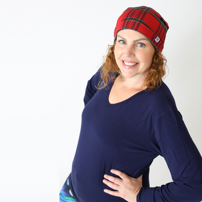 Hanlyn Holiday Plaid Slouchy Beanie