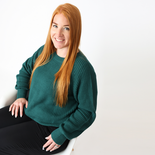 Emerald City Green Ladies Chunky Knit Bamboo Sweater