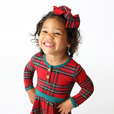 Hanlyn Holiday Plaid Clip Bow
