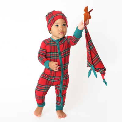 Hanlyn Holiday Plaid Convertible Romper