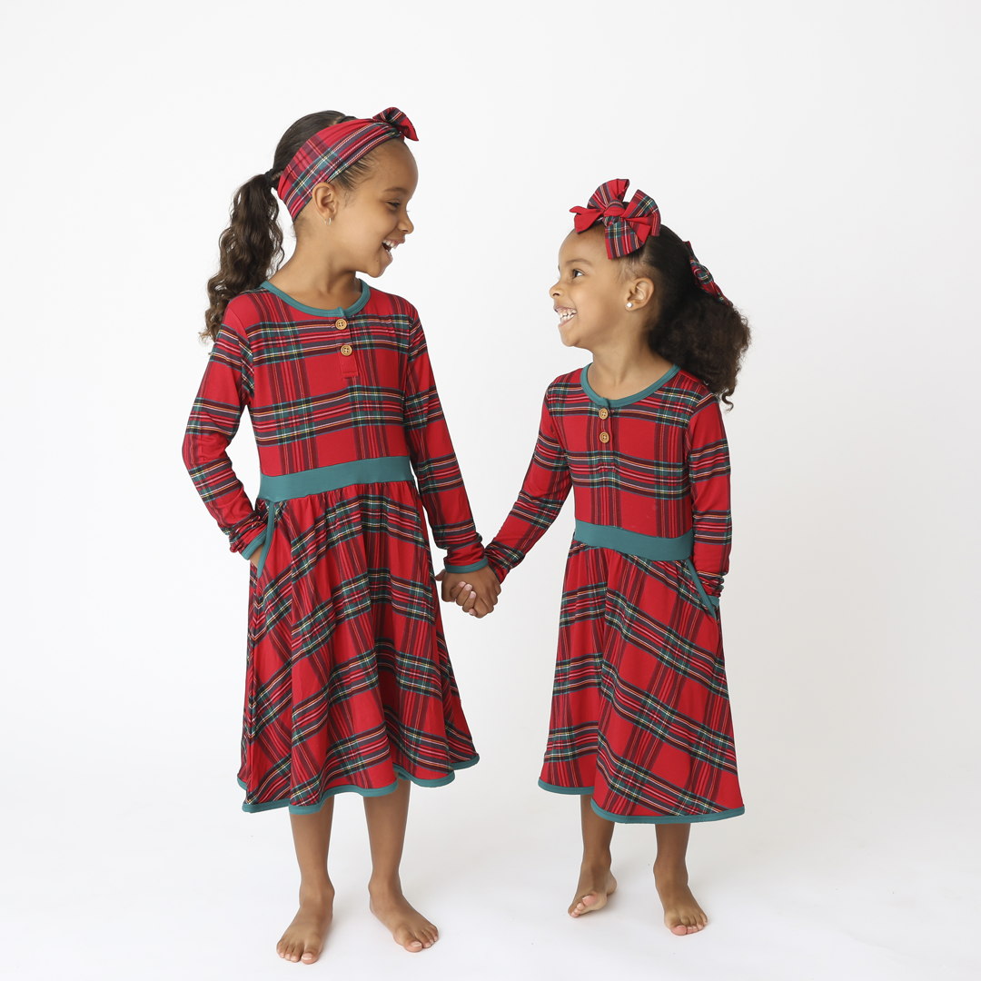 Hanlyn Holiday Plaid Winter Twirl Dress