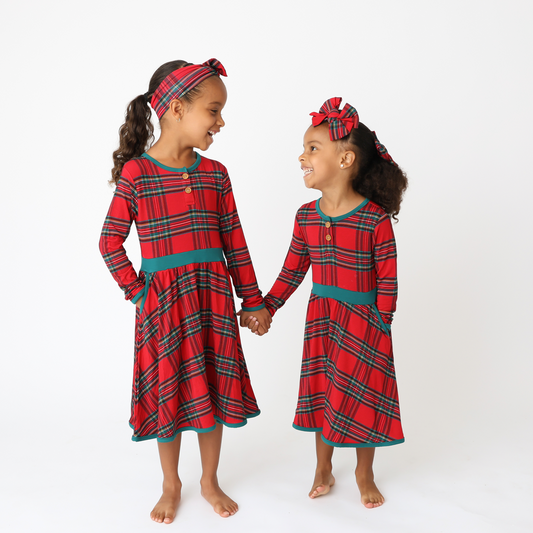 Hanlyn Holiday Plaid Winter Twirl Dress