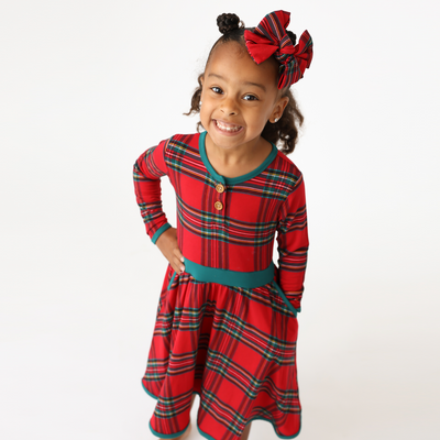 Hanlyn Holiday Plaid Clip Bow