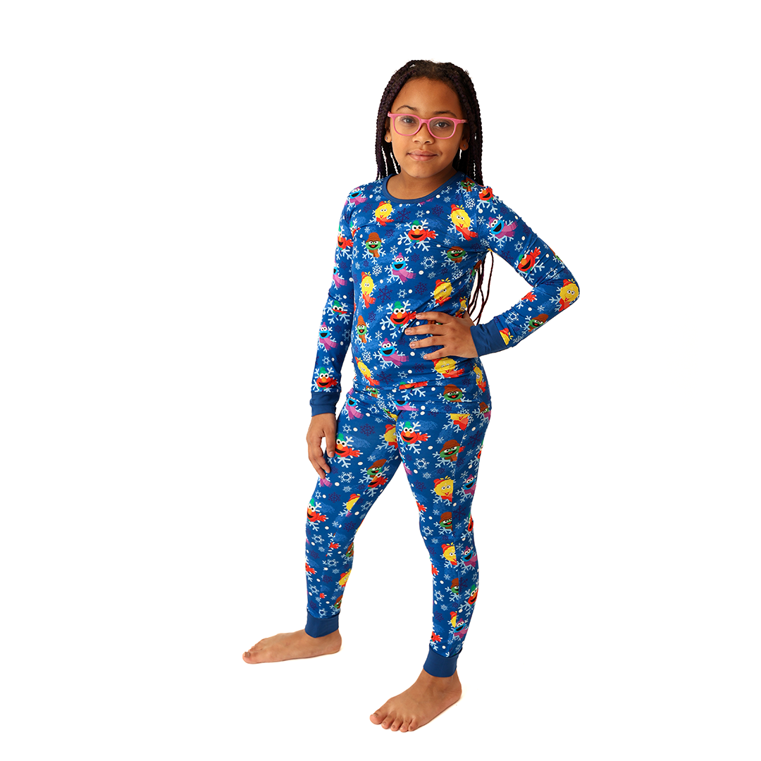 Sesame Snowflakes Kids Two Piece Lounge Set | Sesame Street