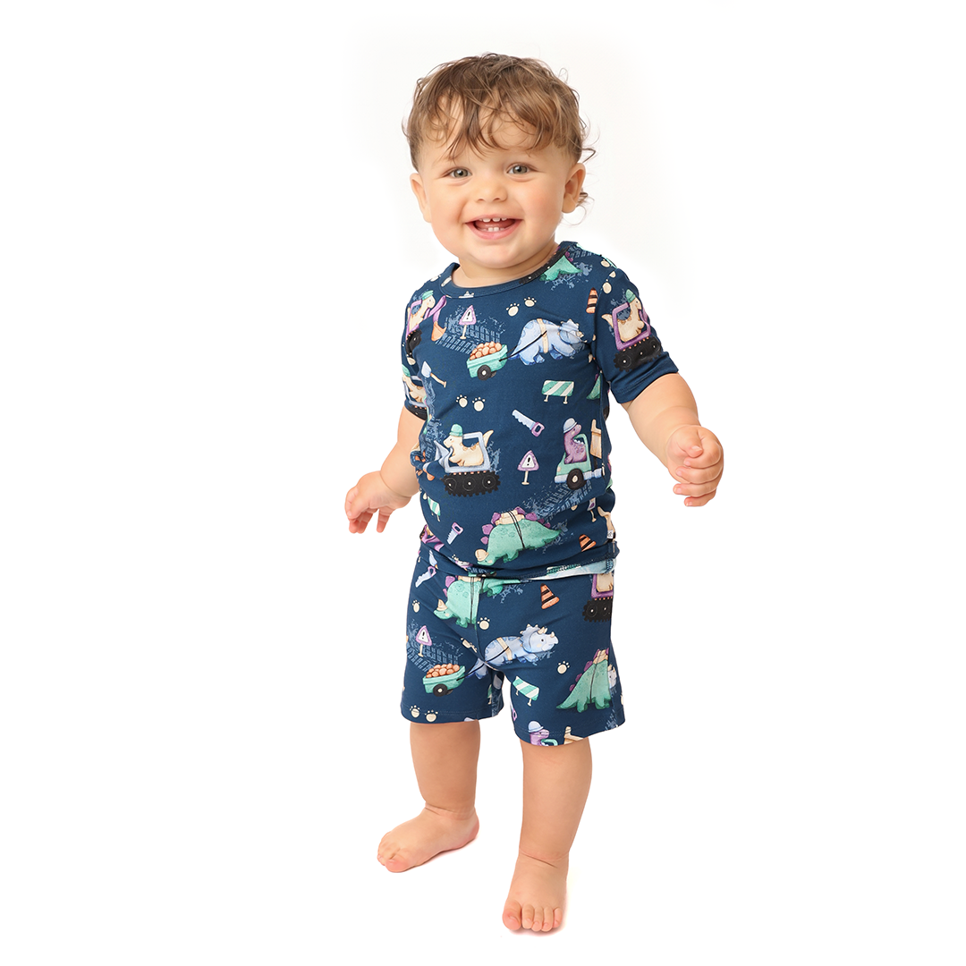 Rexovator Kids Two Piece Short Sleeve and Shorts Lounge Set