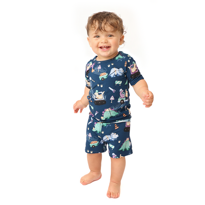 Rexovator Kids Two Piece Short Sleeve and Shorts Lounge Set