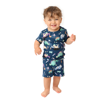 Rexovator Kids Two Piece Short Sleeve and Shorts Lounge Set