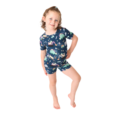 Rexovator Kids Two Piece Short Sleeve and Shorts Lounge Set