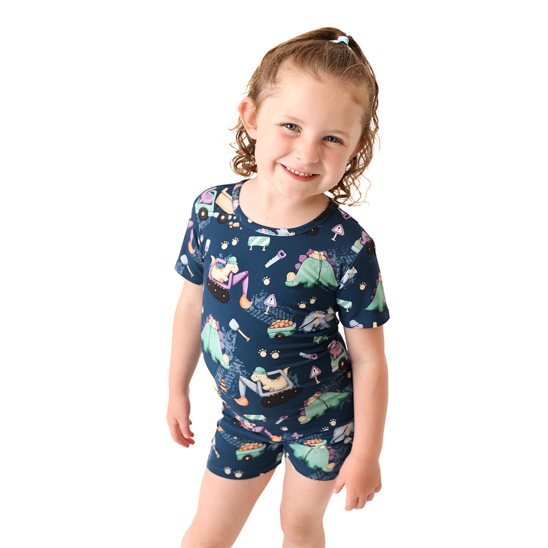 Rexovator Kids Two Piece Short Sleeve and Shorts Lounge Set