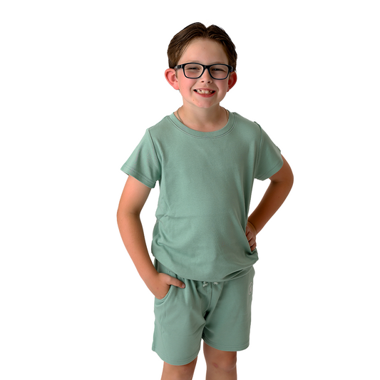 Stay Sagey Kids Short Sleeve Crewneck & Shorts Tracksuit