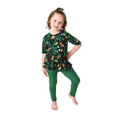 Party Animals 3/4 Sleeve Peplum with Leggings