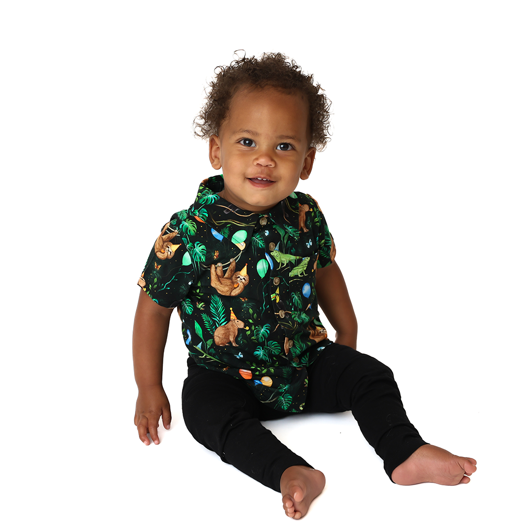 Party Animals Kids Short Sleeve Button Up Shirt