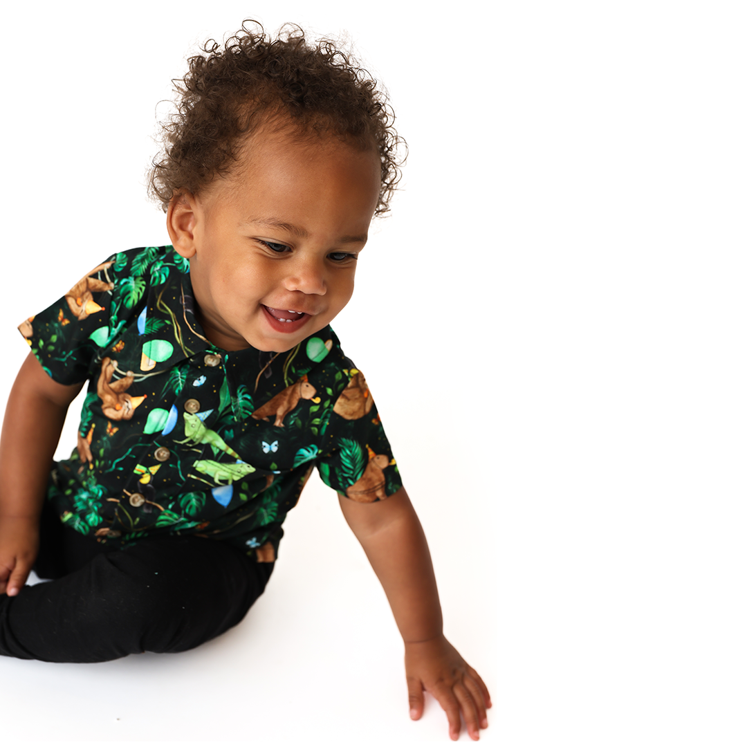 Party Animals Kids Short Sleeve Button Up Shirt