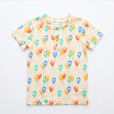 Let's Celebrate! Short Sleeve Henley Shirt