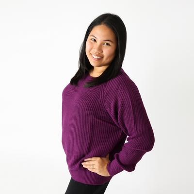 Purple Haze Chunky Knit Bamboo Sweater