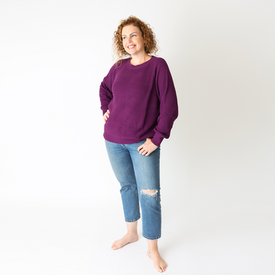 Purple Haze Chunky Knit Bamboo Sweater