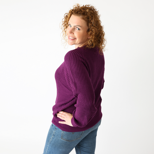 Purple Haze Chunky Knit Bamboo Sweater