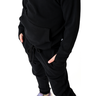Black Kids Hooded Tracksuit