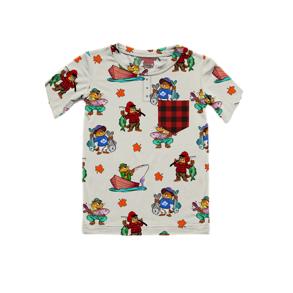 Dam Good Catch Pocket Henley Short Sleeve Shirt