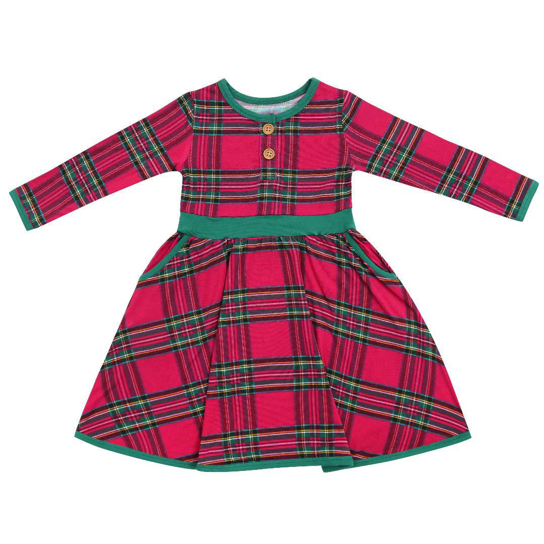 Hanlyn Holiday Plaid Winter Twirl Dress