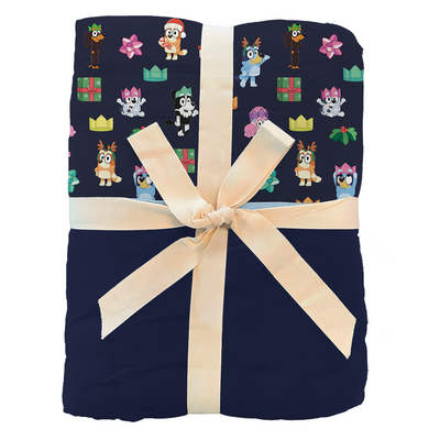 Heeler Holiday Cheer Family Bamboo Blanket (85x65) | Bluey™