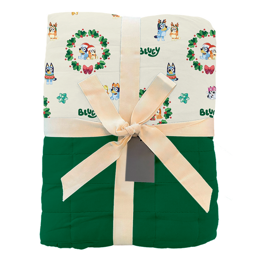 Home for the Holidays Family Quilted Blanket (85x65) | Bluey™