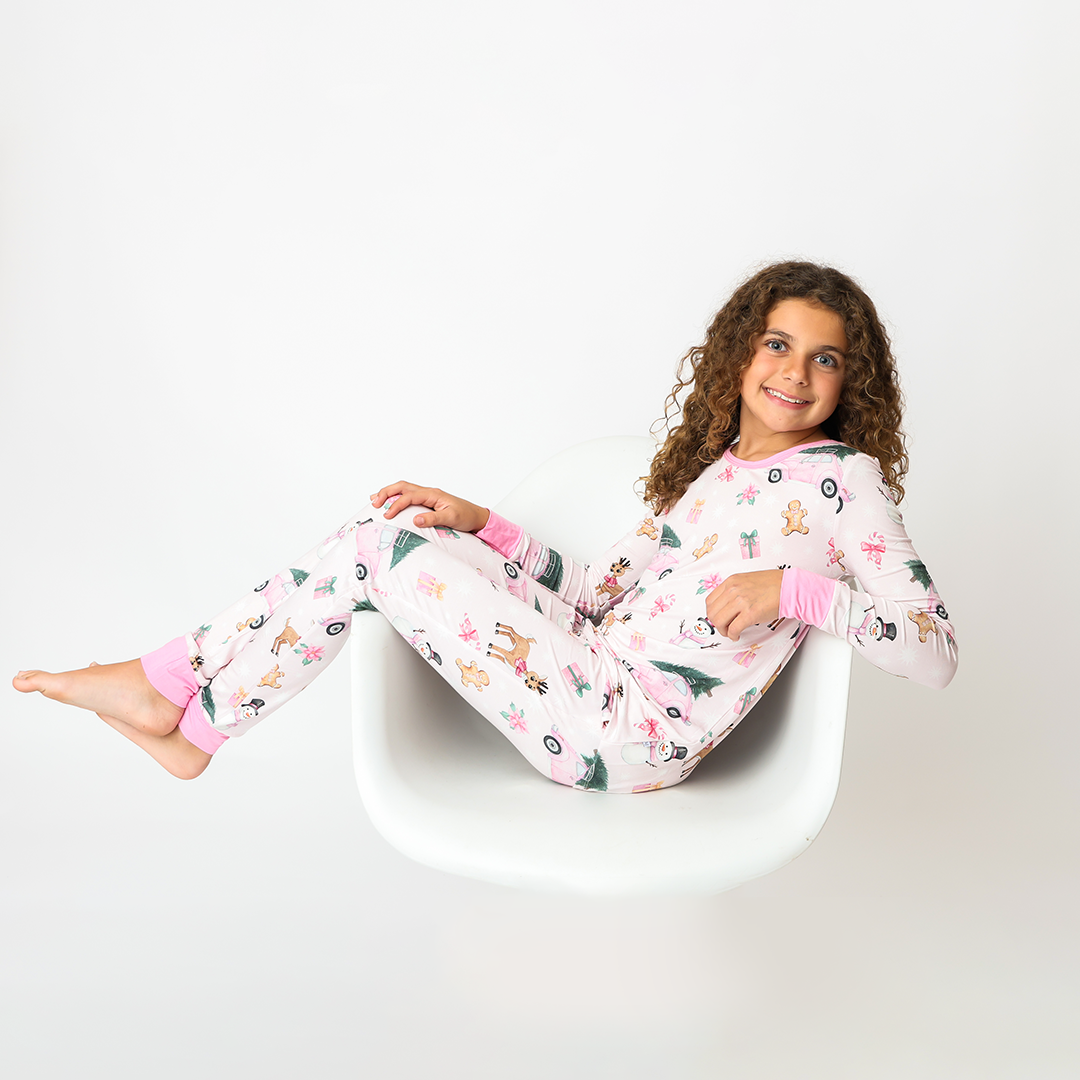 Winter Wonderland PINK Kids Two Piece Lounge Set