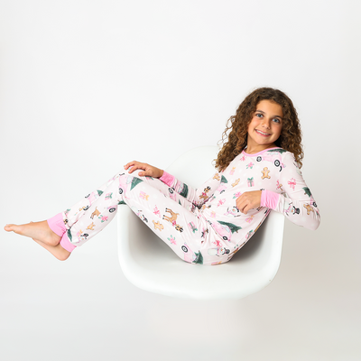 Winter Wonderland PINK Kids Two Piece Lounge Set
