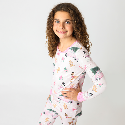 Winter Wonderland PINK Kids Two Piece Lounge Set
