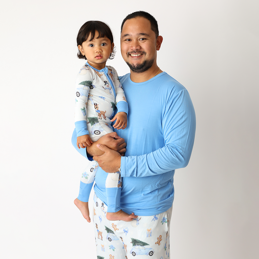 Winter Wonderland BLUE Mens Two Piece Lounge Set