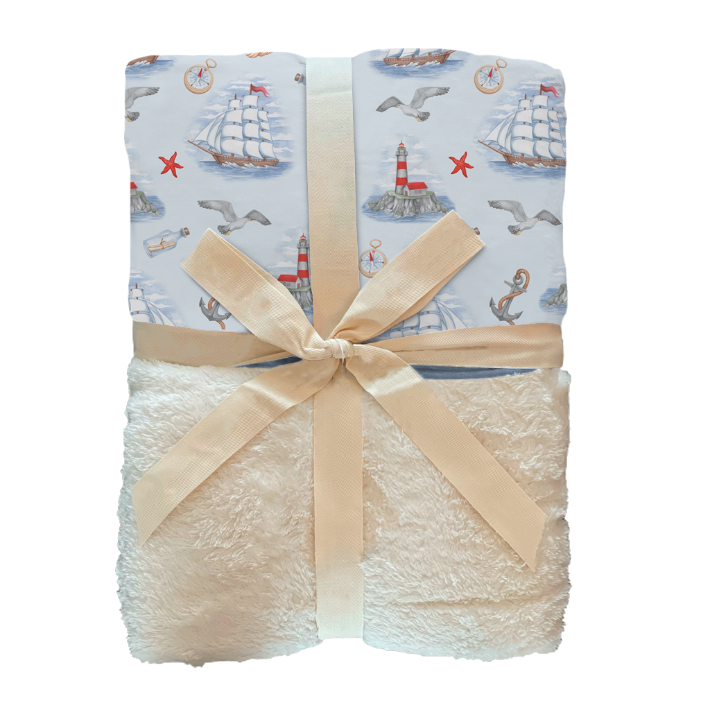 Message In A Bottle 85x65 Plush Bamboo Blanket