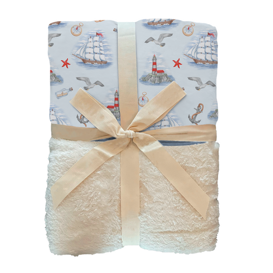 Message In A Bottle 85x65 Plush Bamboo Blanket