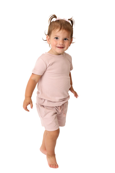 Rosé All Day Kids Short Sleeve Crewneck & Shorts Tracksuit