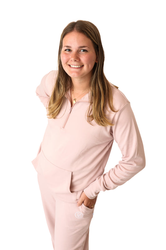 Rosé All Day Adult Half-Zip Funnel-Neck Sweatshirt