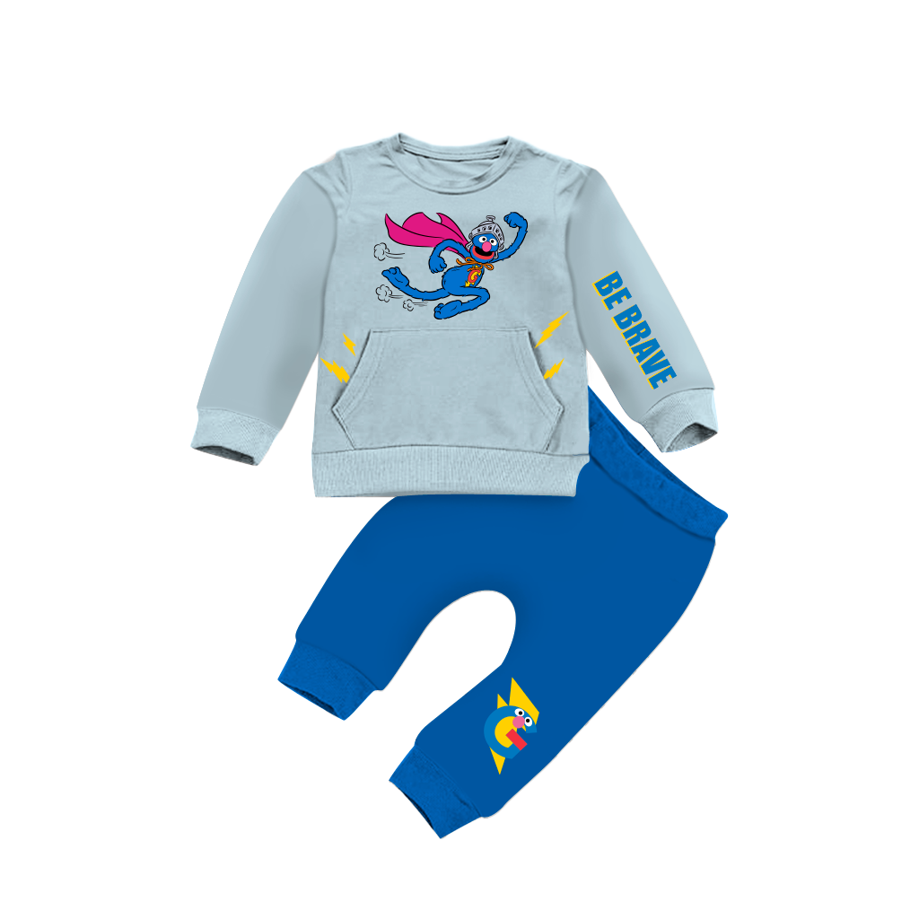 SUPER Grover Kids Crewneck Tracksuit | Sesame Street