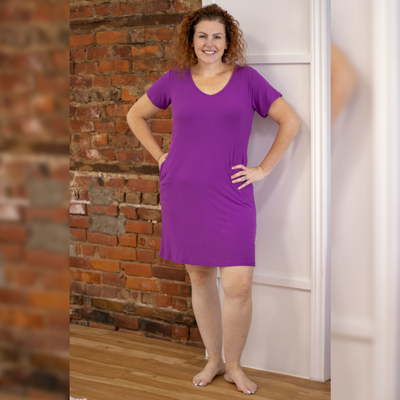 Purple Haze Ribbed Ladies Loungie Dress