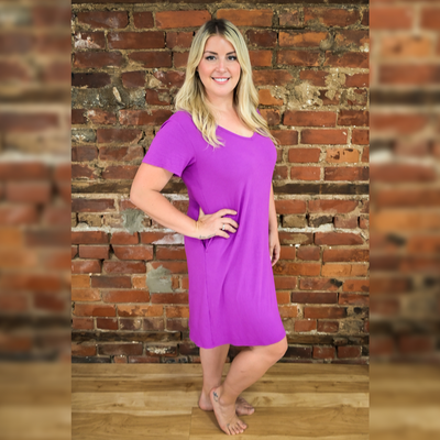 Purple Haze Ribbed Ladies Loungie Dress