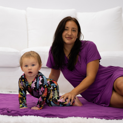 Purple Haze Ribbed Ladies Loungie Dress